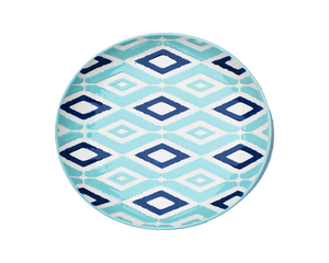 Plato Piqueo - Mosaico Azul y Turquesa