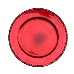 Plato de Sitio - Rojo Trenzado (33cm)